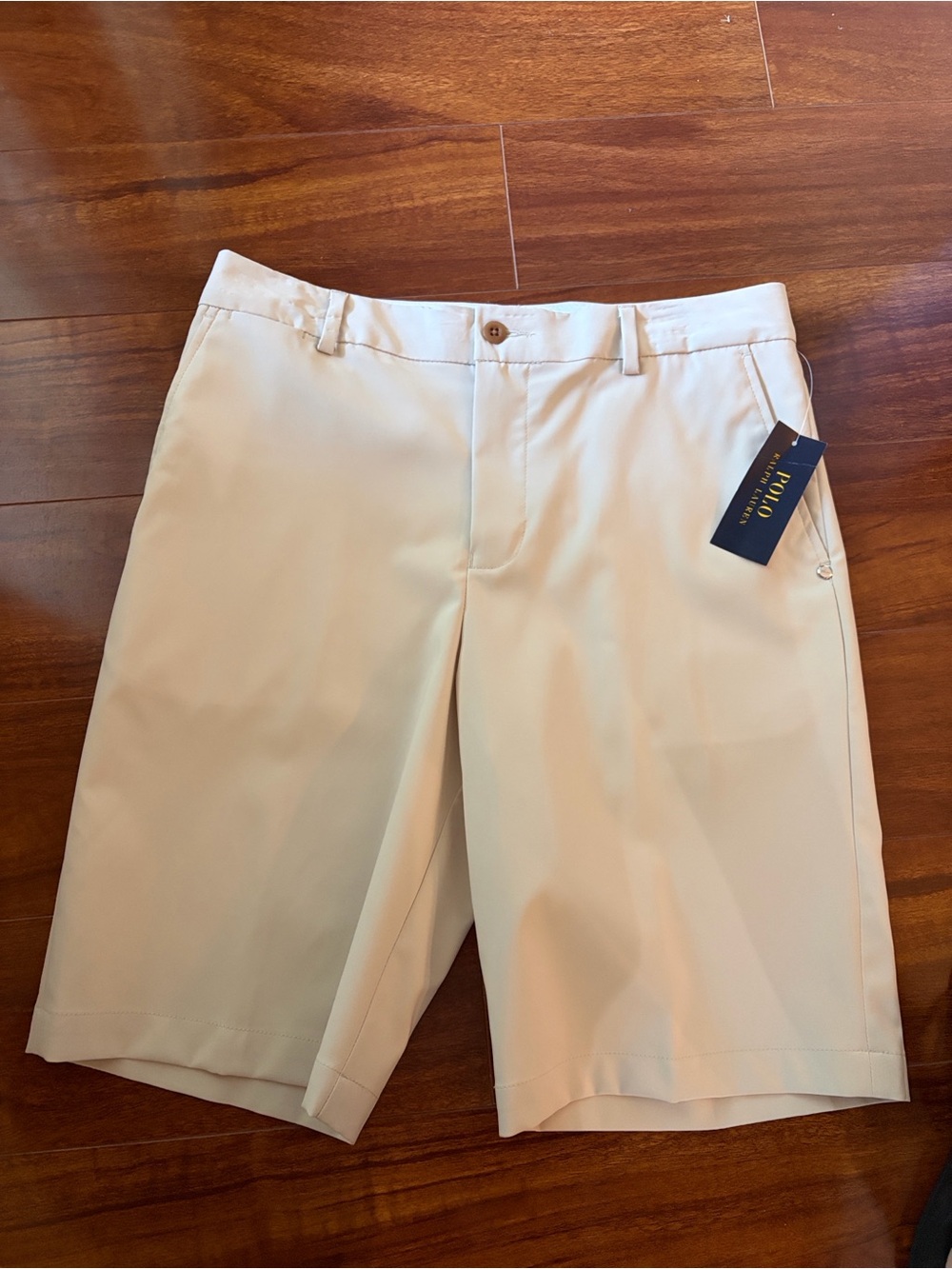 Polo by Ralph Lauren Men's Cream Flat Front Golf Shorts